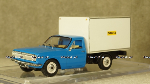 Газ-24 будка, сине/белый, Алник43 1:43