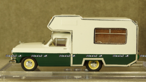 Газ-21 кемпинг, первая серия бело/зеленый, Алник43 1:43