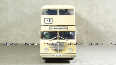 Bussing D2U double decker Miele 1958 beige, Minichamps 1:43