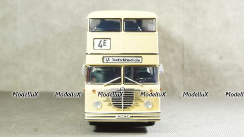 Bussing D2U double decker Miele 1958 beige, Minichamps 1:43