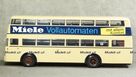 Bussing D2U double decker Miele 1958 beige, Minichamps 1:43