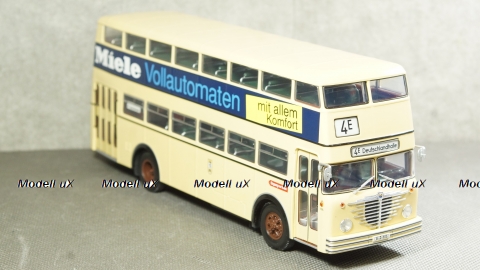 Bussing D2U double decker Miele 1958 beige, Minichamps 1:43