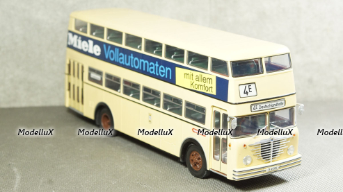 Bussing D2U double decker Miele 1958 beige, Minichamps 1:43