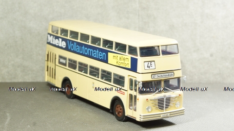 Bussing D2U double decker Miele 1958 beige, Minichamps 1:43
