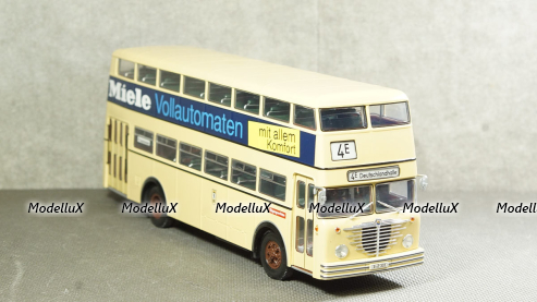 Bussing D2U double decker Miele 1958 beige, Minichamps 1:43