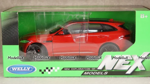 Jaguar F-Pace metallic-red without showcase, 24070, Welly 1:24