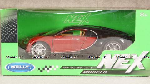 Bugatti Chiron red/black, 24077, Welly 1:24