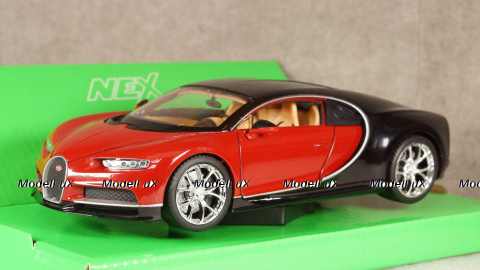 Bugatti Chiron red/black, 24077, Welly 1:24