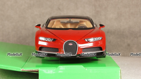 Bugatti Chiron 2016, red/black, 24077RED, Welly 1:24