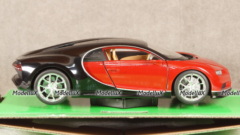 Bugatti Chiron 2016, red/black, 24077RED, Welly 1:24