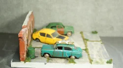 Диорама с тремя машинами, Modellux 1:43