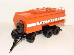 МЗКТ 6515 "Огнеопасно" с прицепом бочкой,  BY.VOLK 1:43