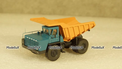 БЕЛАЗ 540А карьерный самосвал синий/оранжевый, Бригадир 1:87