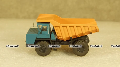 БЕЛАЗ 540А карьерный самосвал синий/оранжевый, Бригадир 1:87