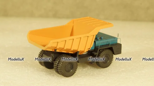 БЕЛАЗ 540А карьерный самосвал синий/оранжевый, Бригадир 1:87