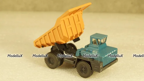 БЕЛАЗ 540А карьерный самосвал синий/оранжевый, Бригадир 1:87