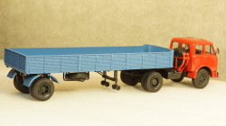 МАЗ 504 с п/прицепом Одаз 9380 1981г красный/синий, НАП 1:43