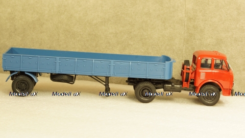 МАЗ 504 с п/прицепом Одаз 9380 1981г красный/синий, НАП 1:43