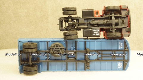 МАЗ 504 с п/прицепом Одаз 9380 1981г красный/синий, НАП 1:43