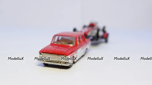 Москвич 412 с прицепом и Москвичом Г-5, GModel 1:43