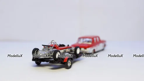 Москвич 412 с прицепом и Москвичом Г-5, GModel 1:43