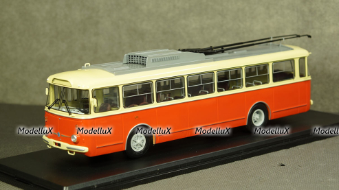 Троллейбус Skoda-9TR, 1961, красно-бежевый, SSM4044, SSM 1:43