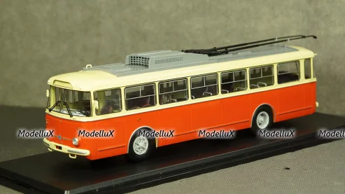 Троллейбус Skoda-9TR, 1961, красно-бежевый, SSM4044, SSM 1:43
