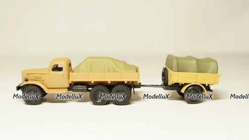 Зис 151 борт с грузом и прицеп с грузом песочный, Herpa 1:87 