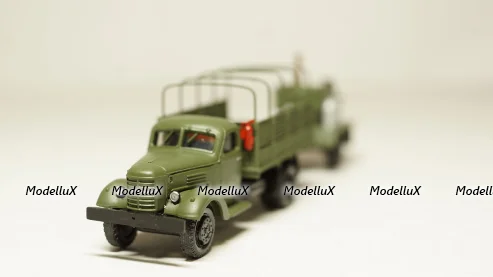 Зис 150 борт с прицепом полевая кухня хаки, Herpa 1:87 