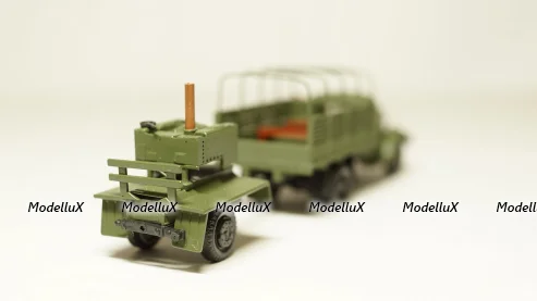 Зис 150 борт с прицепом полевая кухня хаки, Herpa 1:87 