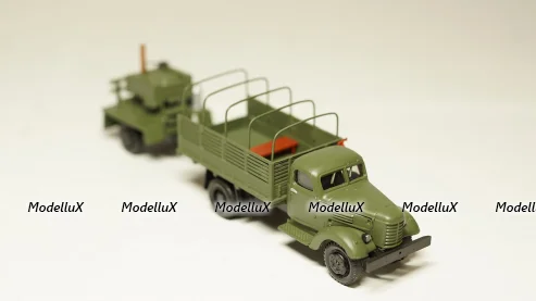 Зис 150 борт с прицепом полевая кухня хаки, Herpa 1:87 