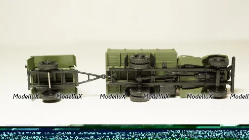 Зис 150 борт с прицепом полевая кухня хаки, Herpa 1:87 