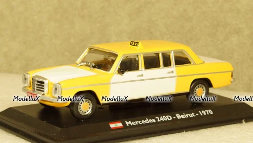 Mercedes 240D/8 W123 Taxi Beirut 1970 yellow/white, Altaya 1:43