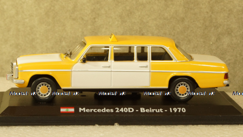 Mercedes 240D/8 W123 Taxi Beirut 1970 yellow/white, Altaya 1:43