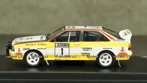 Audi Quattro, No.1, HB Audi team, Rallye New Zealand, W.Rohrl/C.Geistdorfer 1984, Trofeu 1:43