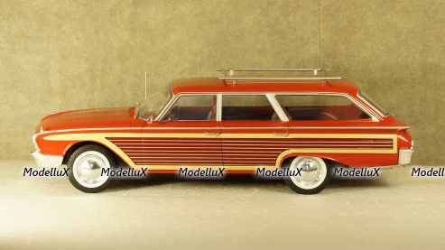 Ford Country Squire with roof railing 1960 red, 18074, Model Car Group 1:18