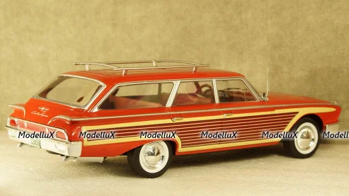 Ford Country Squire with roof railing 1960 red, 18074, Model Car Group 1:18
