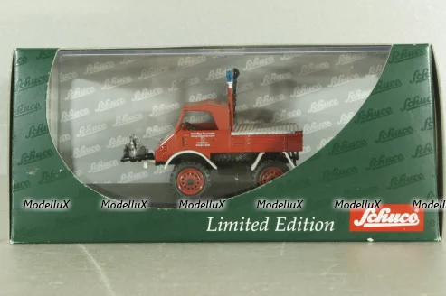 Mercedes Unimog 401 flatbed truck 4x4 Freiwillige Feuerwehr, 03118, Schuco 1:43