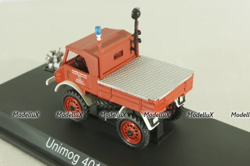 Mercedes Unimog 401 flatbed truck 4x4 Freiwillige Feuerwehr, 03118, Schuco 1:43