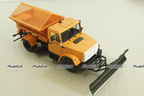КО-829А(4333) 1986, пескоразбрасыватель с отвалом на шасси Зил-4333, 103368, Автоистория 1:43