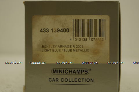 Bentley Arnage R 2003, light blue, 433139400, Minichamps 1:43
