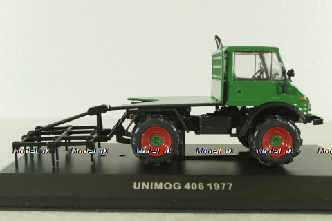 Mercedes Unimog U406 1977, green, Тракторы: история, люди, машины №137, Hachette 1:43