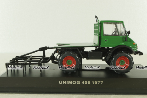 Mercedes Unimog U406 1977, green, Тракторы: история, люди, машины №137, Hachette 1:43