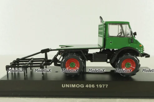 Mercedes Unimog U406 1977, green, Тракторы: история, люди, машины №137, Hachette 1:43