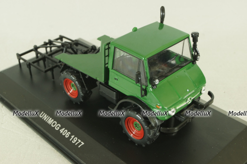 Mercedes Unimog U406 1977, green, Тракторы: история, люди, машины №137, Hachette 1:43