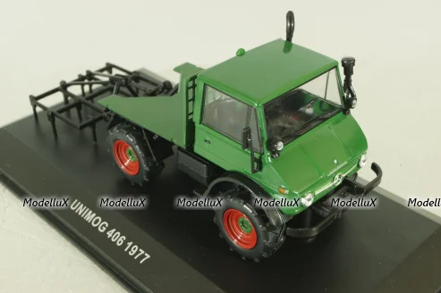 Mercedes Unimog U406 1977, green, Тракторы: история, люди, машины №137, Hachette 1:43
