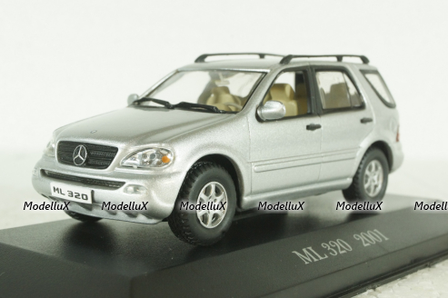 Mercedes -Benz ML320, (W163), silver 2001, MBOMS064, Altaya, Mercedes-Benz Offizielle Modell Sammlung #64, 1:43