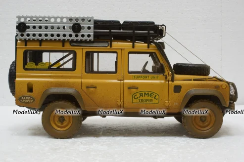 Land Rover Defender 110 Rally Camel Trophy 1993 Dirty Version, ALM810309, Almost Real 1:18