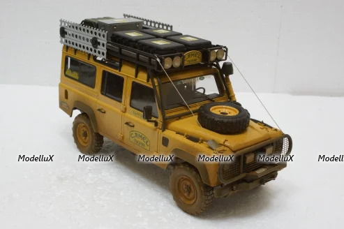Land Rover Defender 110 Rally Camel Trophy 1993 Dirty Version, ALM810309, Almost Real 1:18