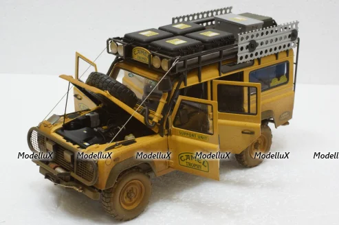 Land Rover Defender 110 Rally Camel Trophy 1993 Dirty Version, ALM810309, Almost Real 1:18